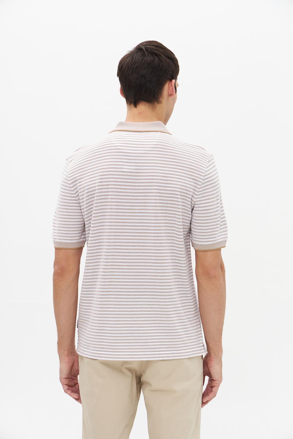 Поло Bugatti в полоску бежевый