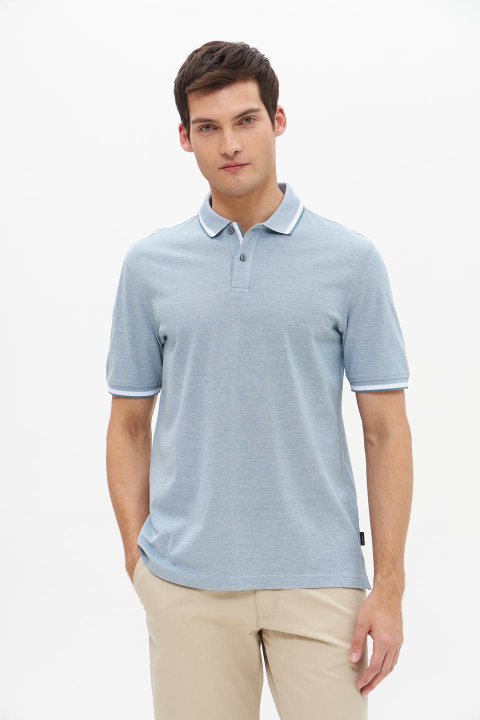 Поло Bugatti светло-голубое