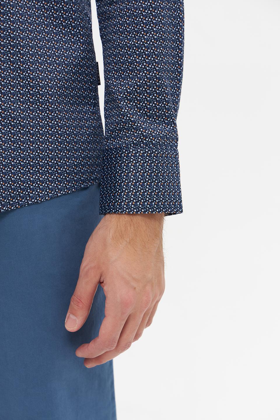 Рубашка Bugatti с принтом синий