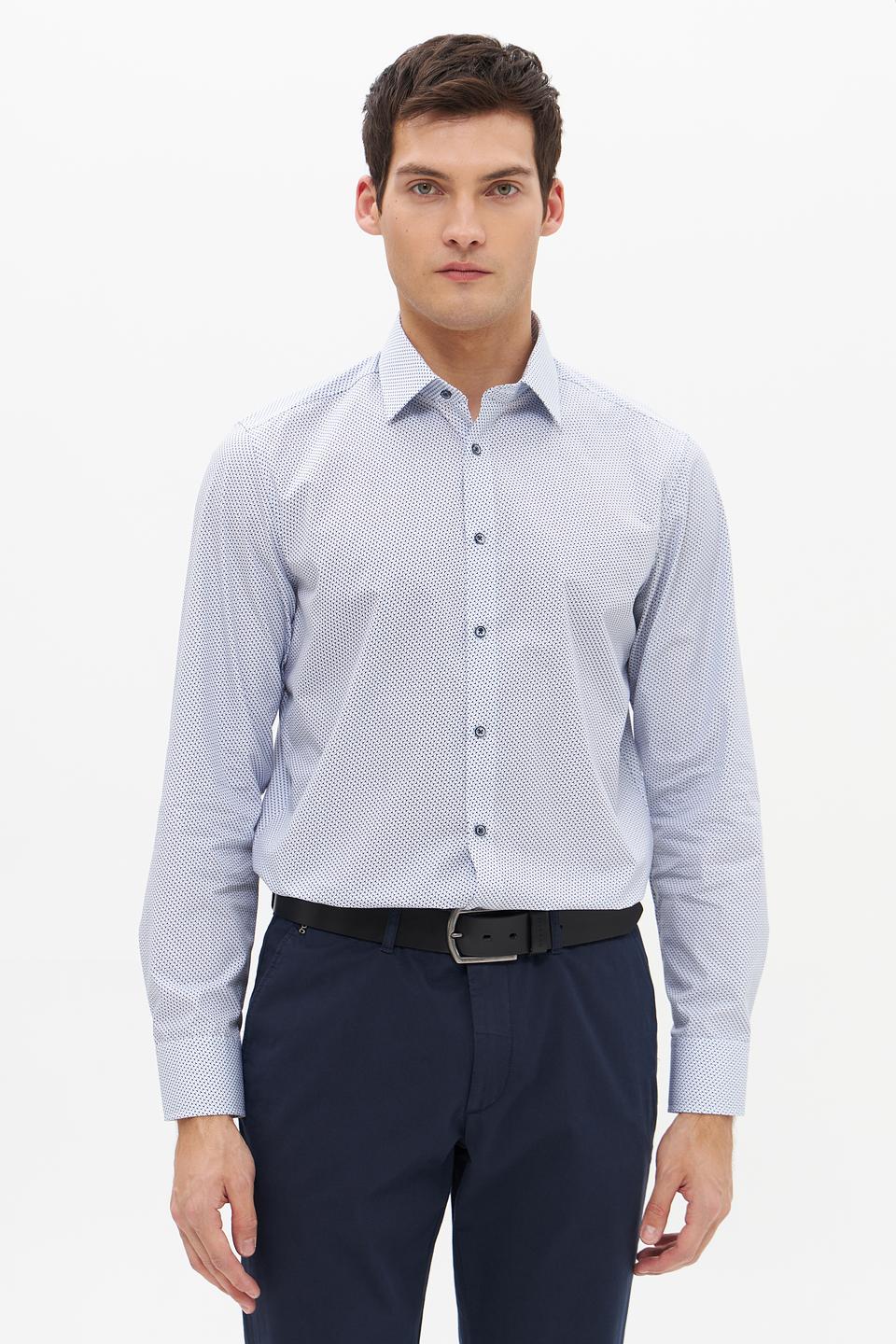 Рубашка Venti с принтом голубая