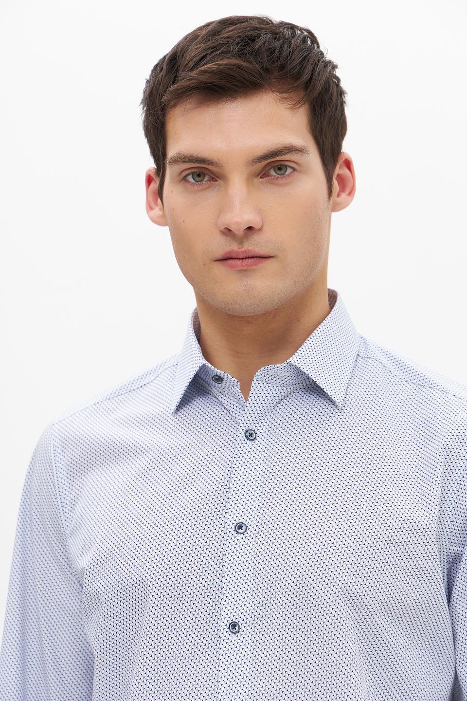 Рубашка Venti с принтом голубая