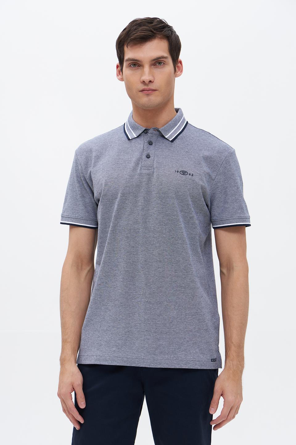 Поло Tom Tailor мужское серое с отделкой