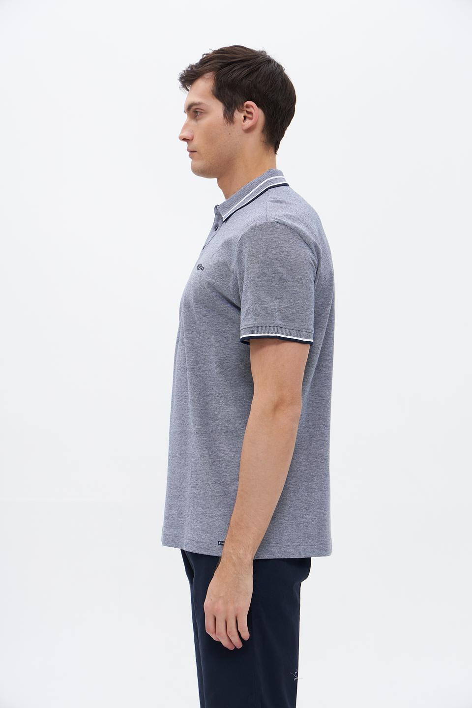 Поло Tom Tailor мужское серое с отделкой