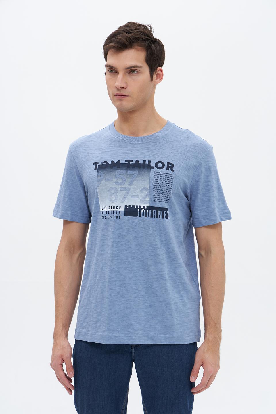 Футболка Tom Tailor с принтом голубая