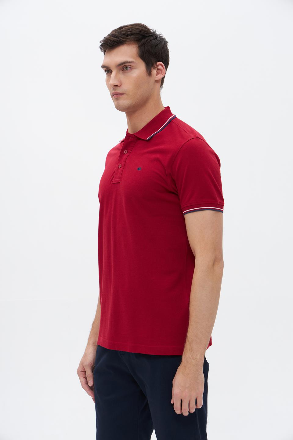 Поло Granchio бордовый с полоской
