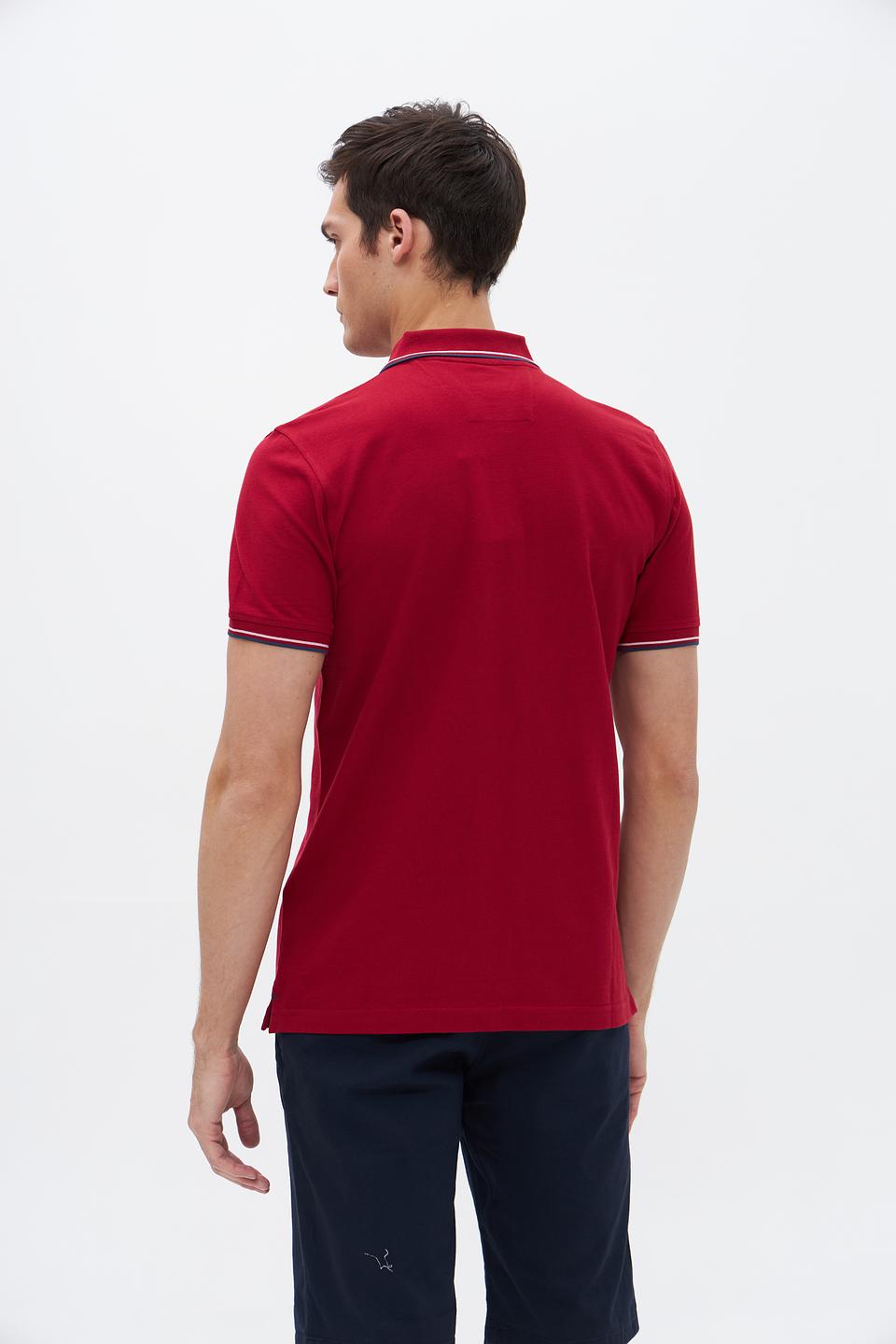 Поло Granchio бордовый с полоской