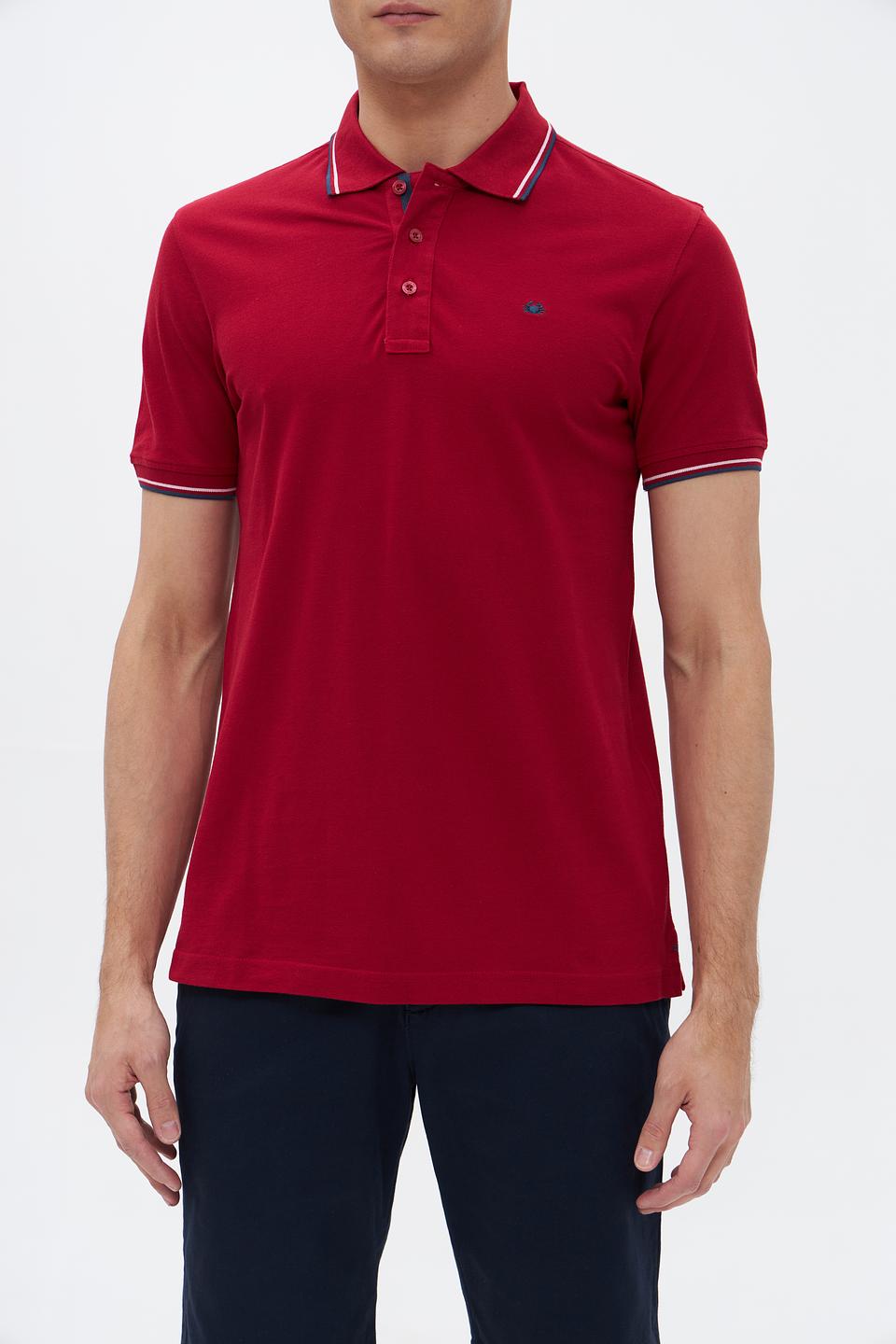 Поло Granchio бордовый с полоской
