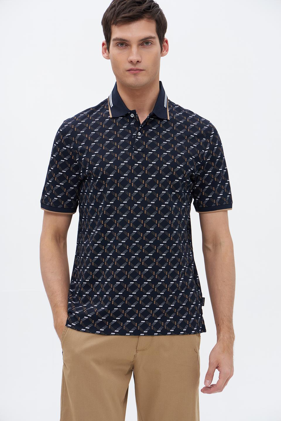 Поло Bugatti с геометрическим принтом