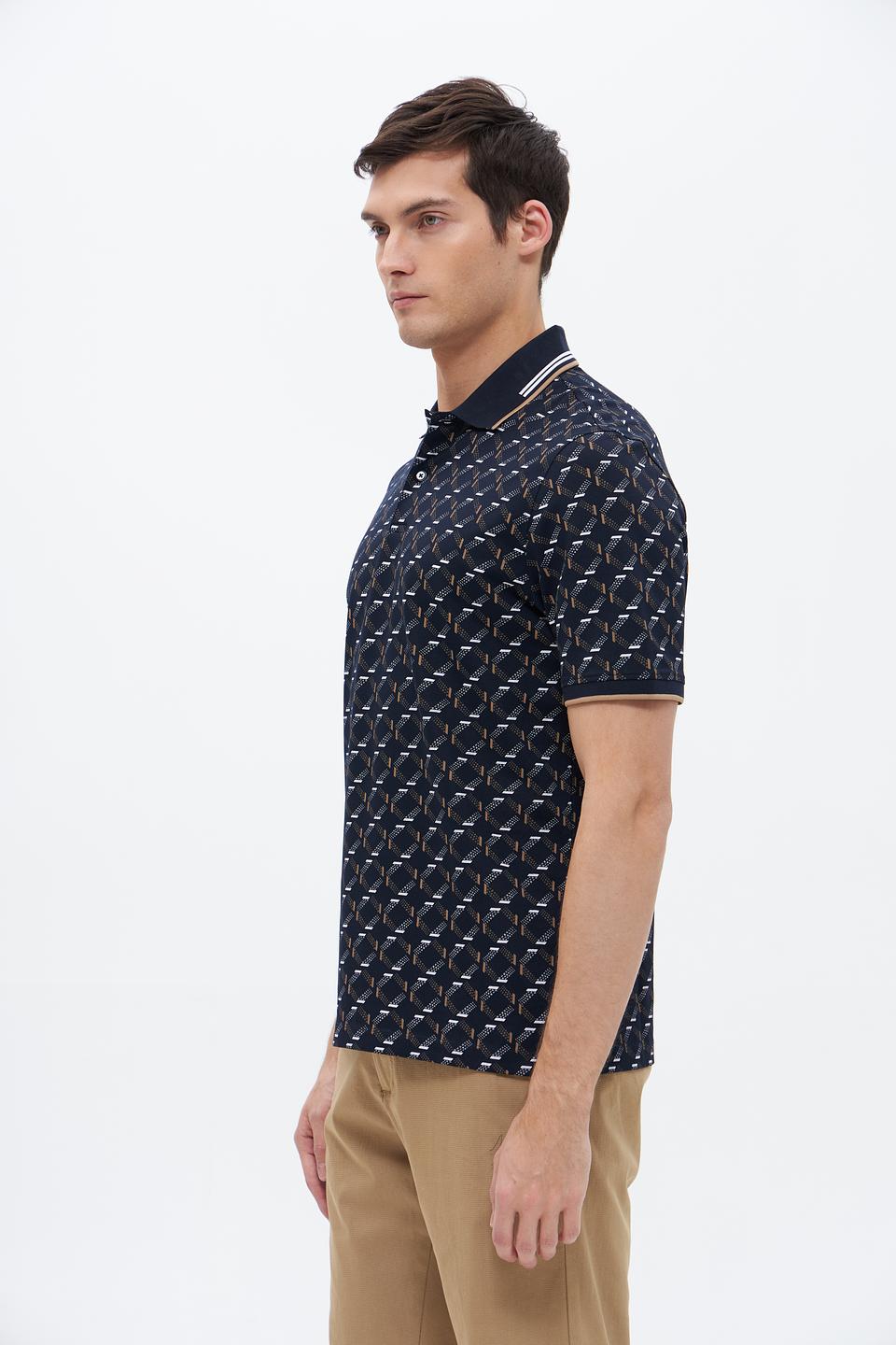 Поло Bugatti с геометрическим принтом