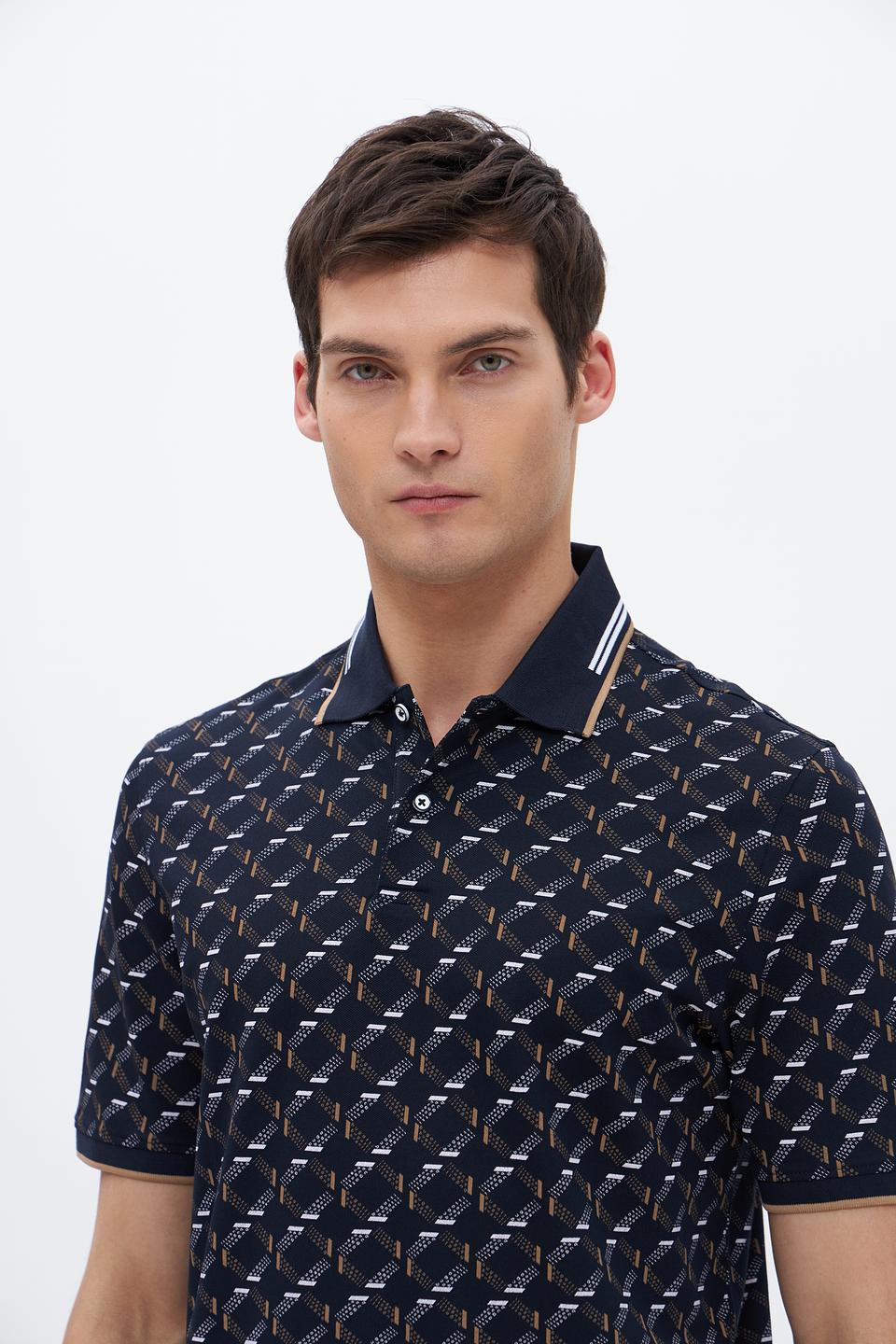 Поло Bugatti с геометрическим принтом