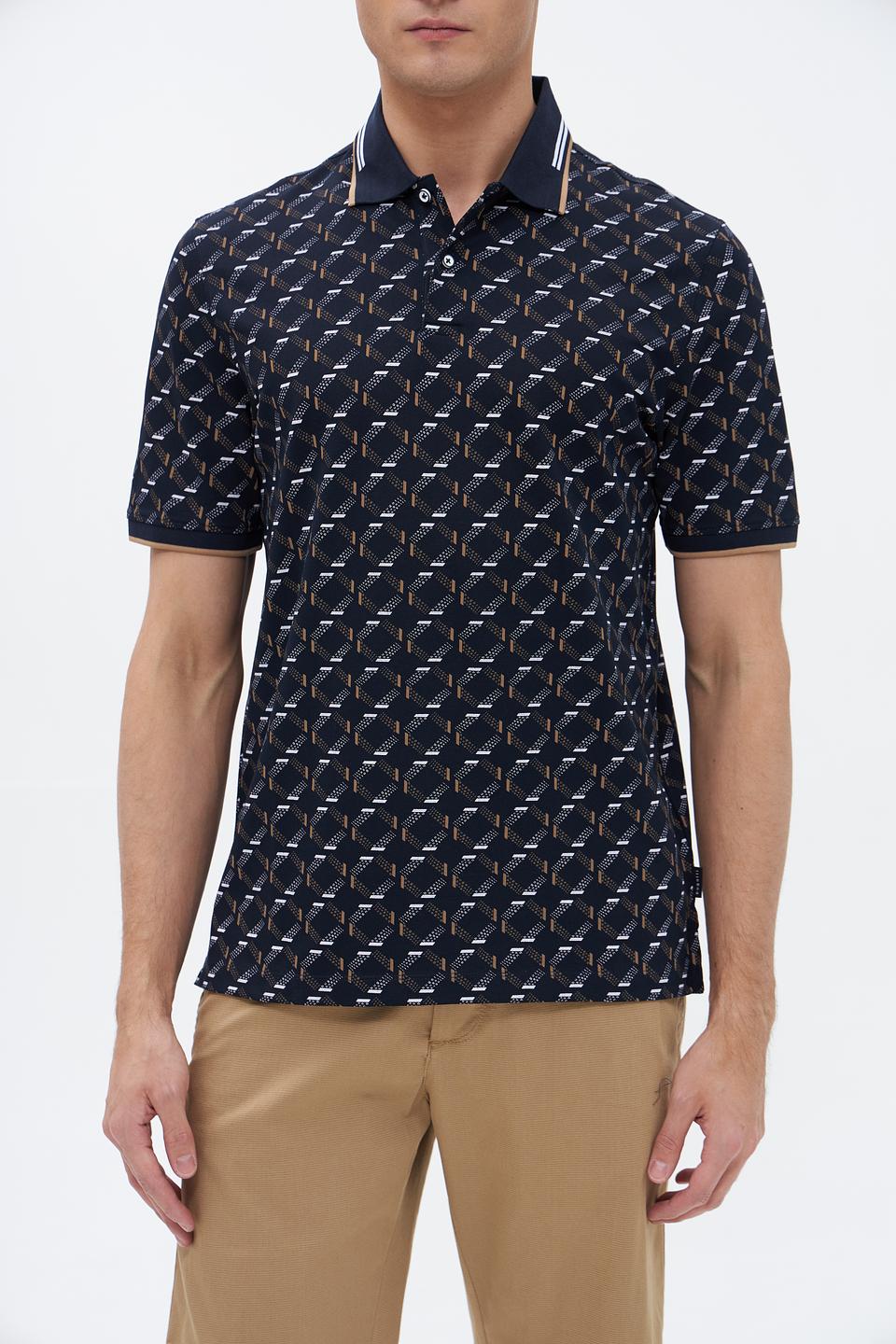 Поло Bugatti с геометрическим принтом