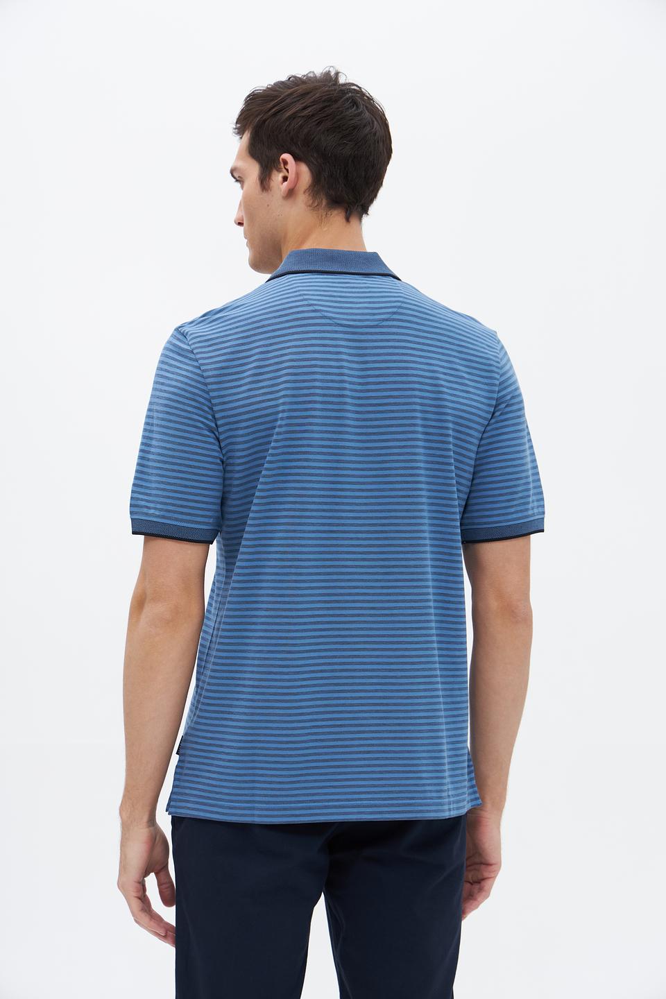 Поло Bugatti в полоску синий