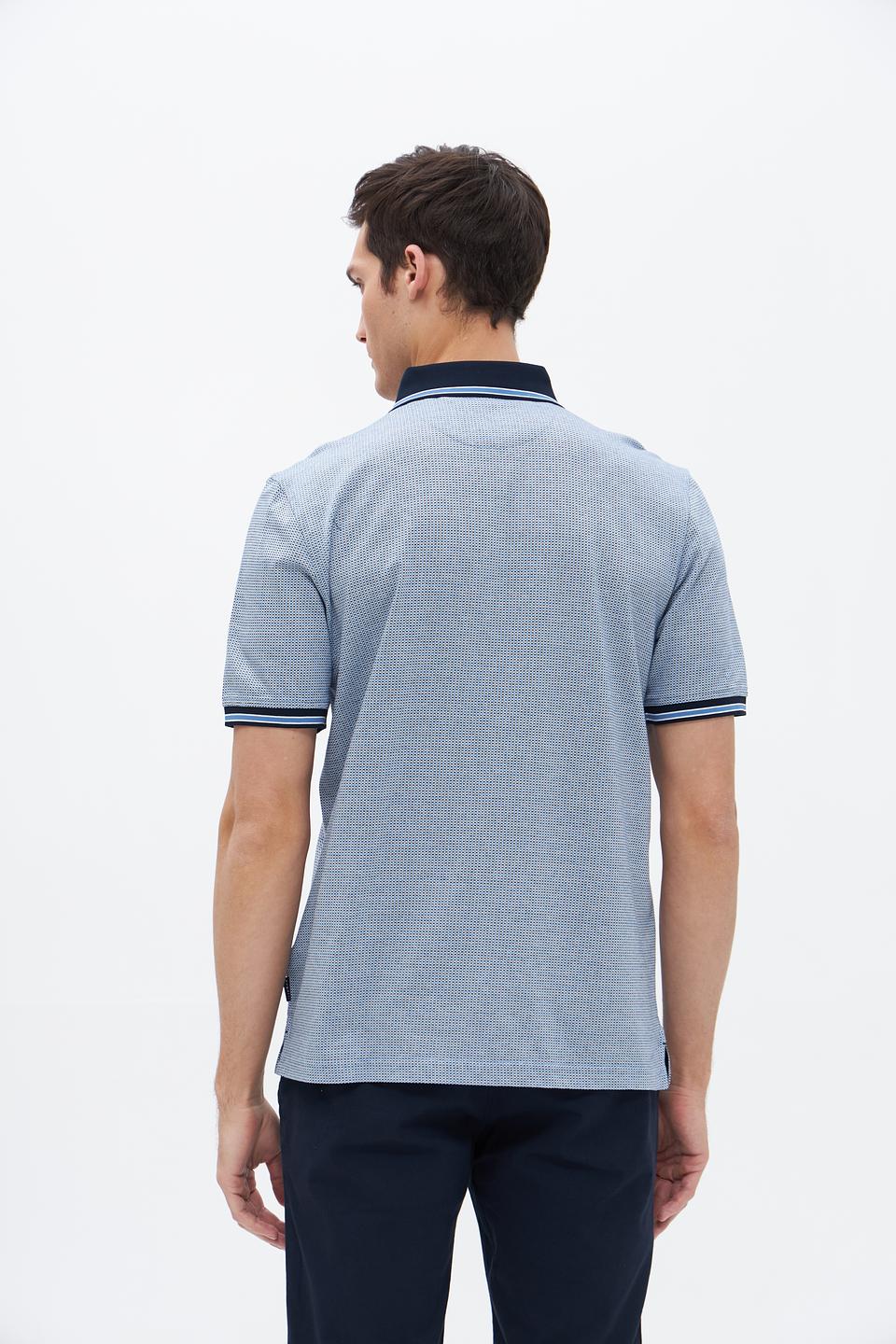 Поло Bugatti в клетку голубой