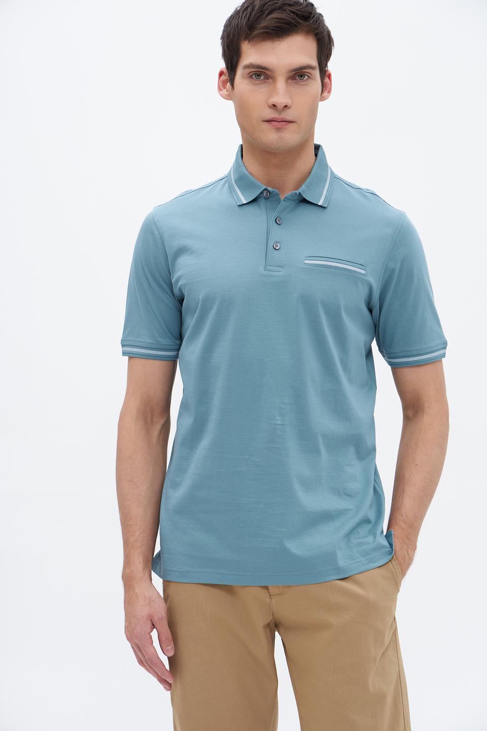 Поло Bugatti мужское бирюзовое