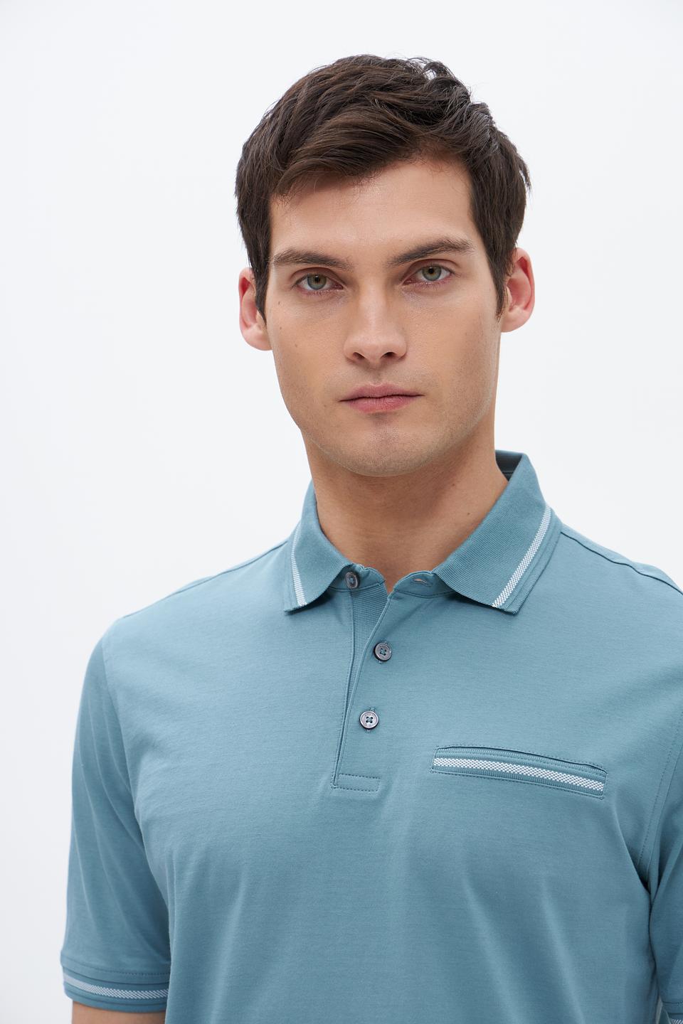 Поло Bugatti мужское бирюзовое