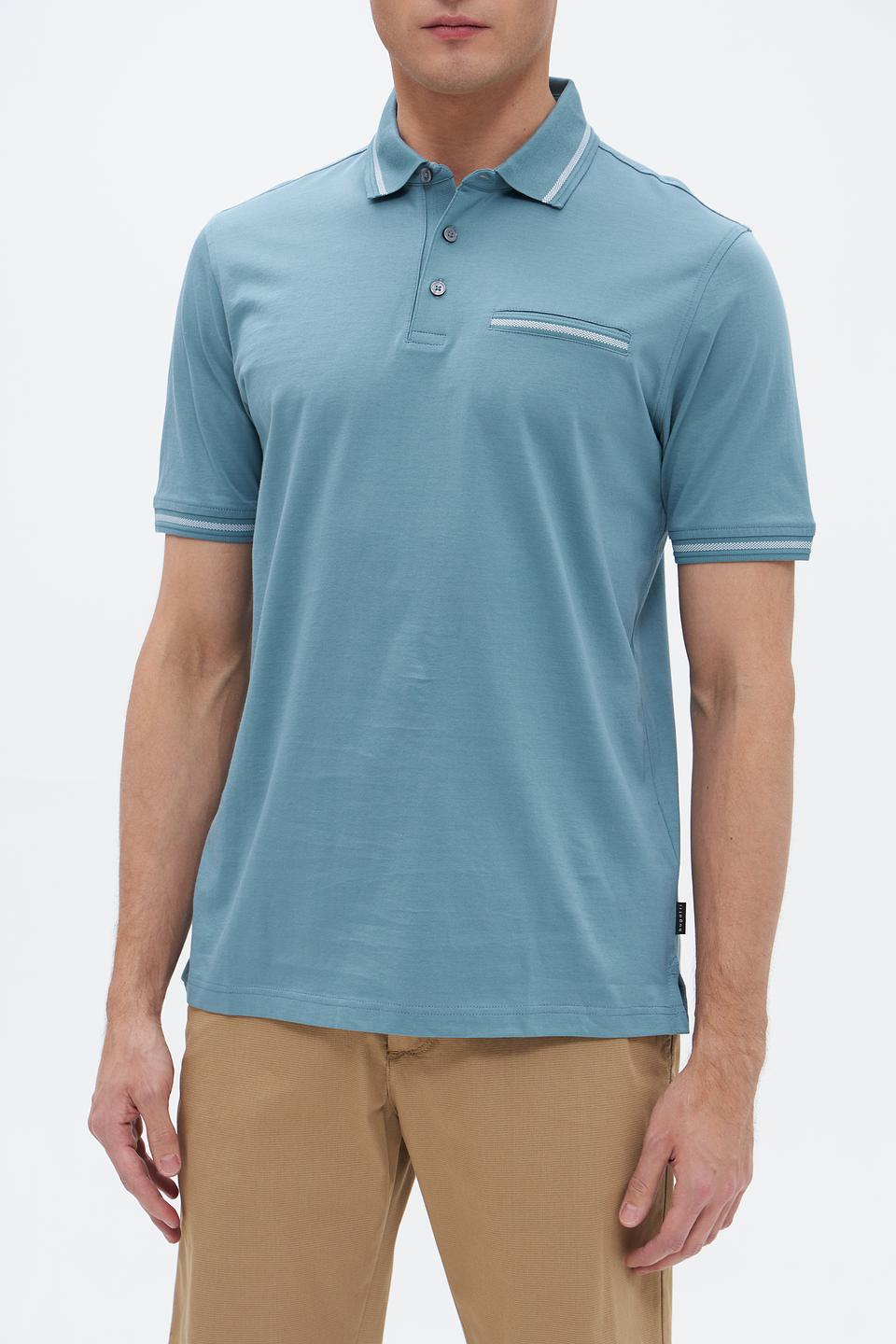 Поло Bugatti мужское бирюзовое