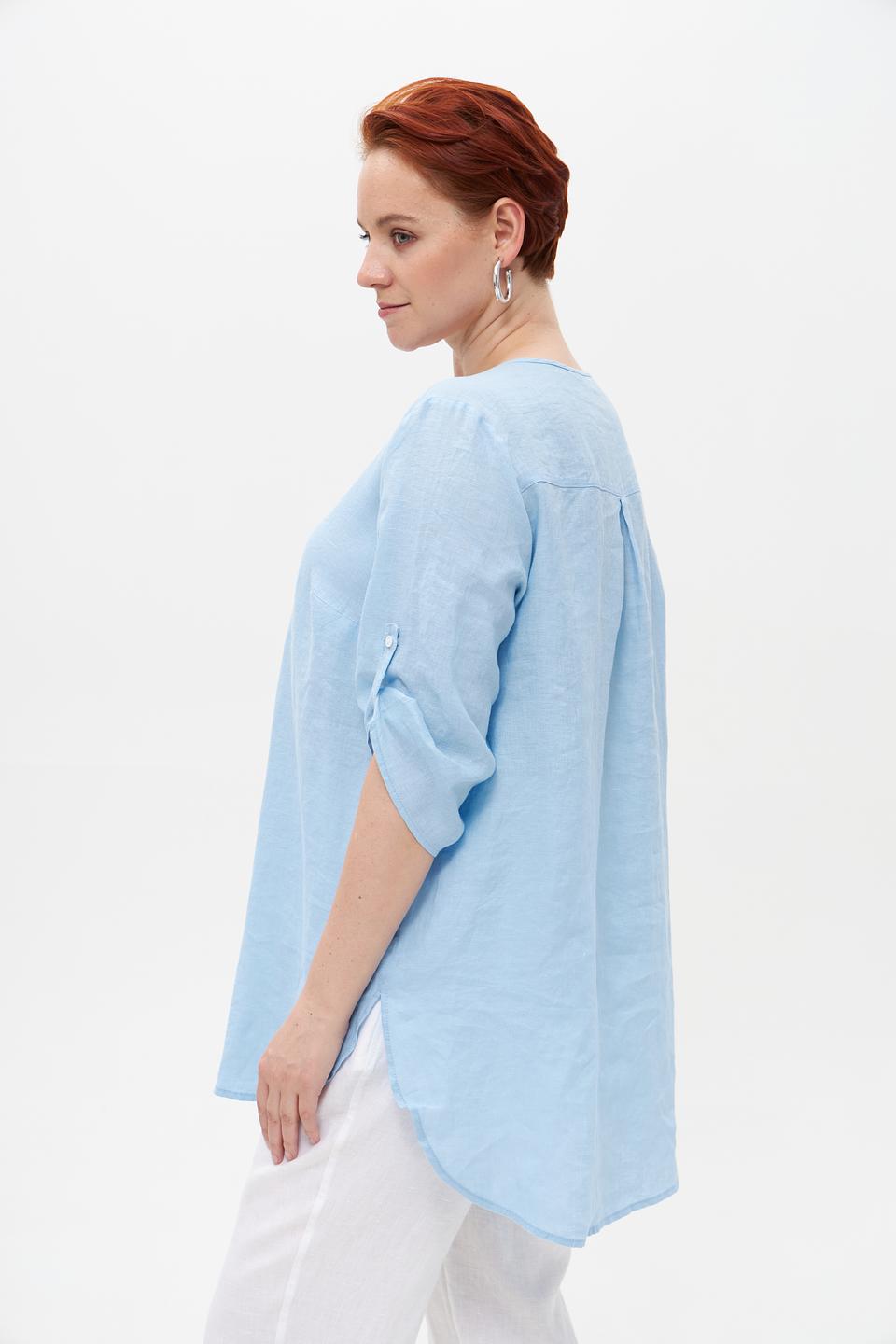 Блузка Doris Streich льняная голубая