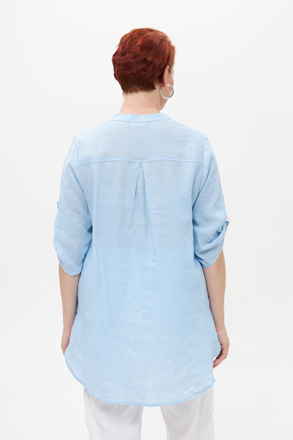 Блузка Doris Streich с принтом голубая