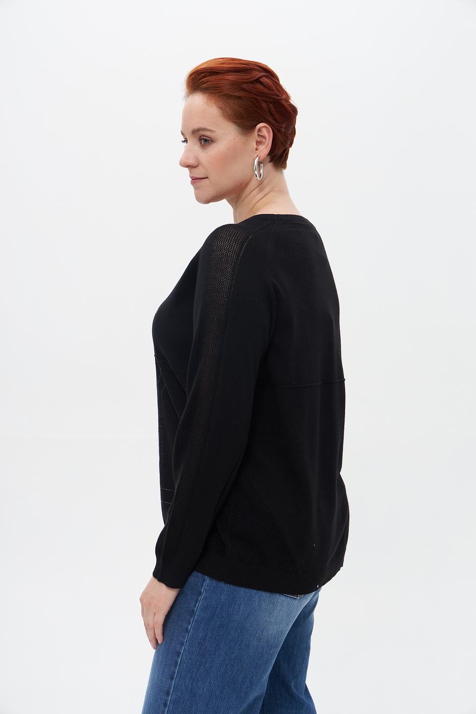 Пуловер Lebek с принтом чёрный