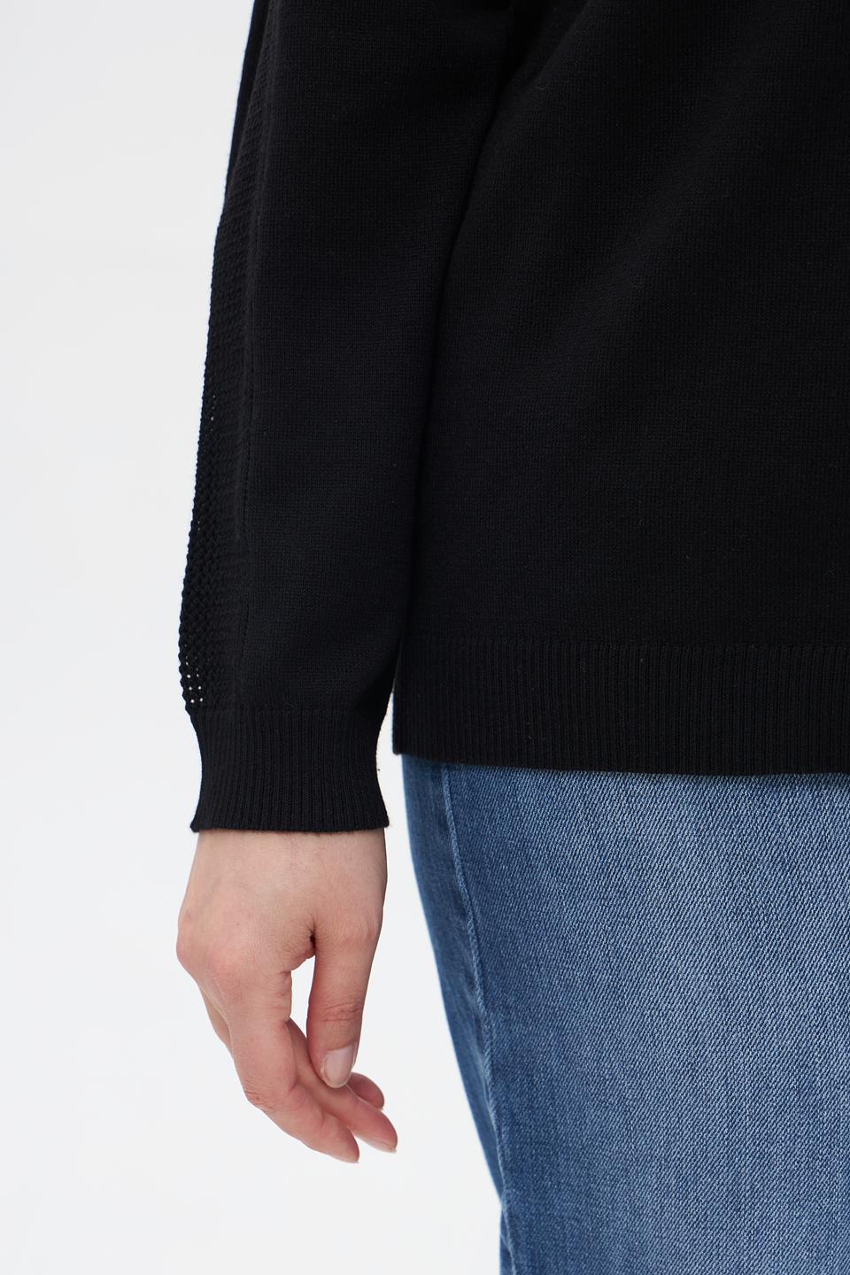 Пуловер Lebek с принтом чёрный