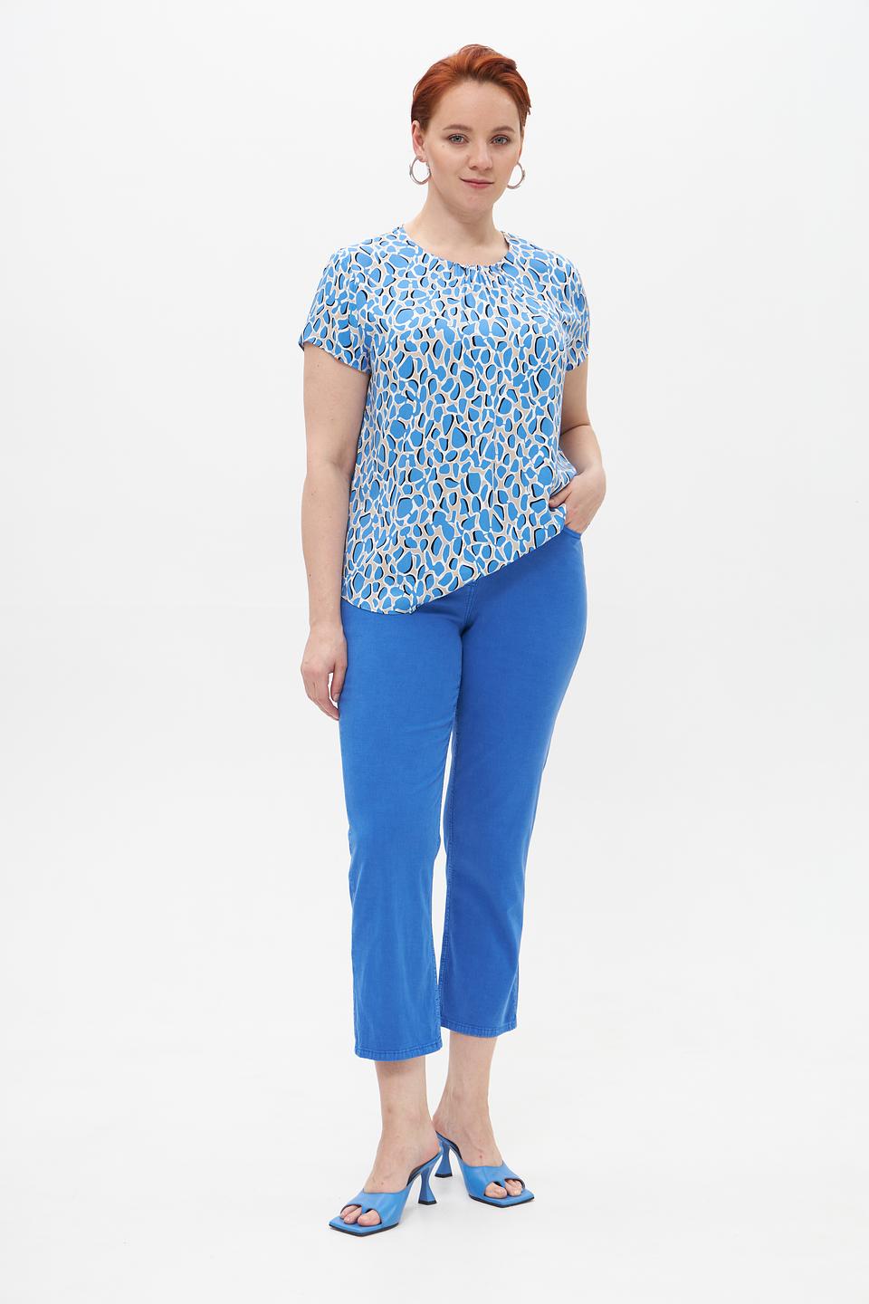 Блуза Taifun с принтом голубая