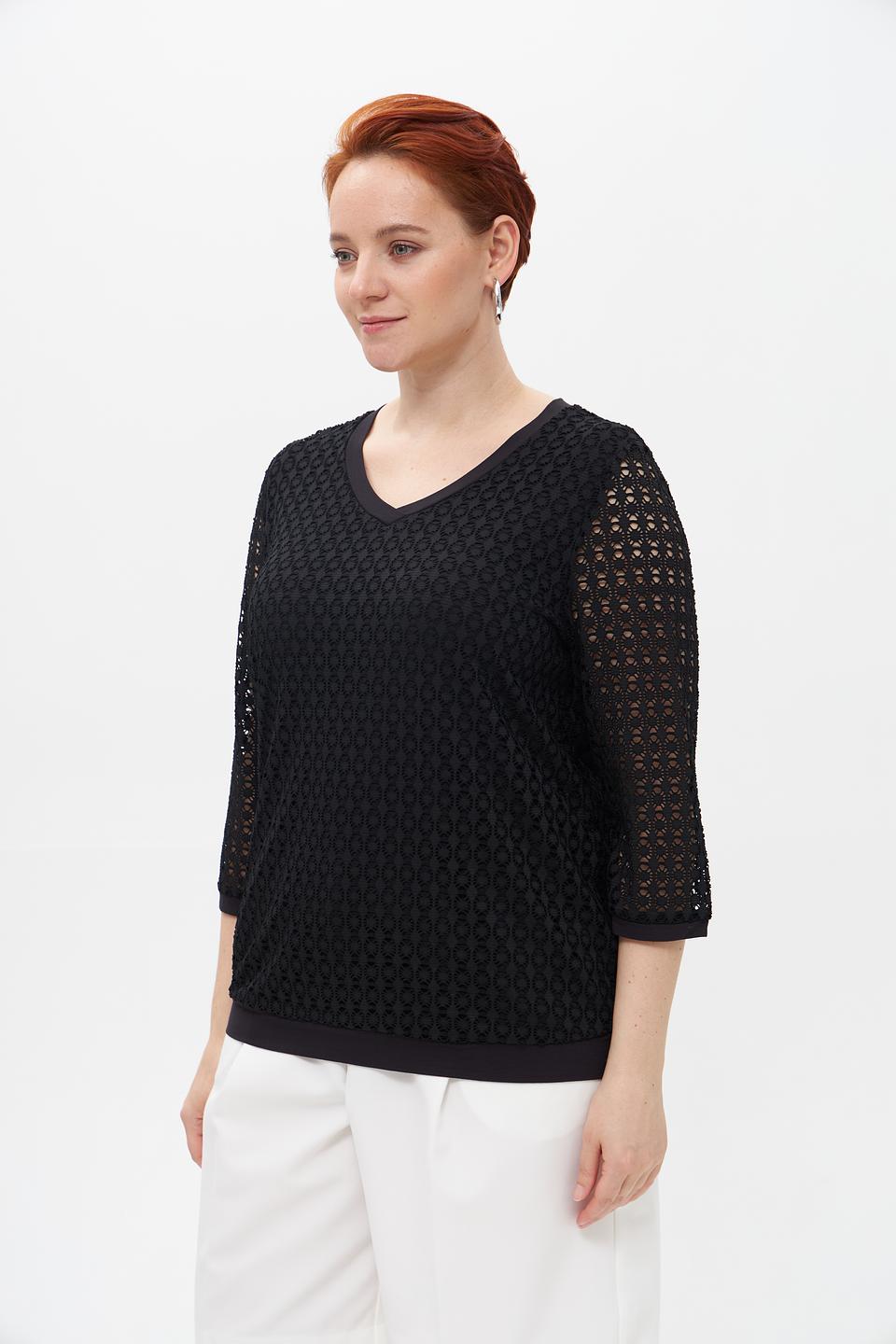 Блузка Barbara Lebek чёрная с кружевом