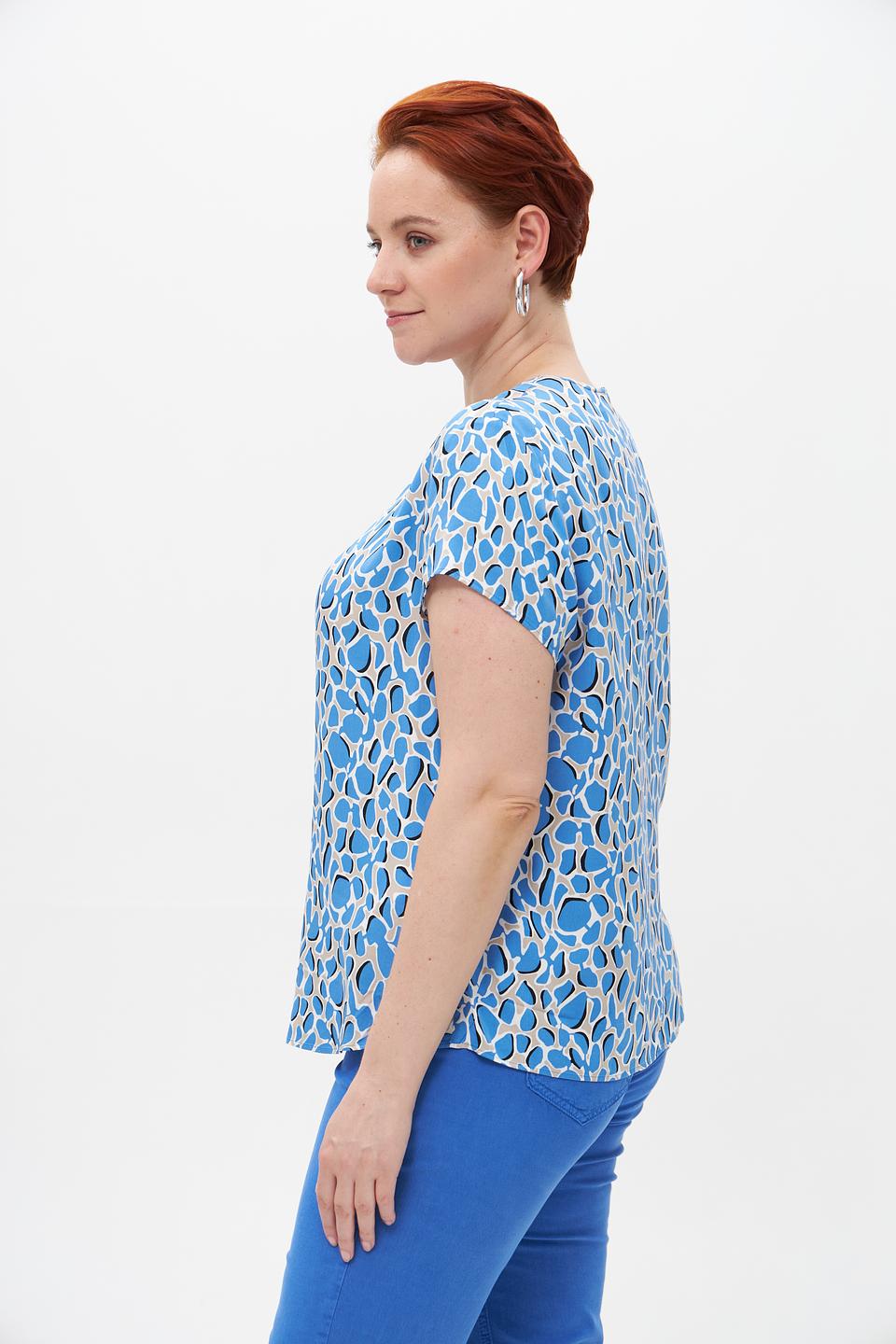 Блуза Taifun с принтом голубая