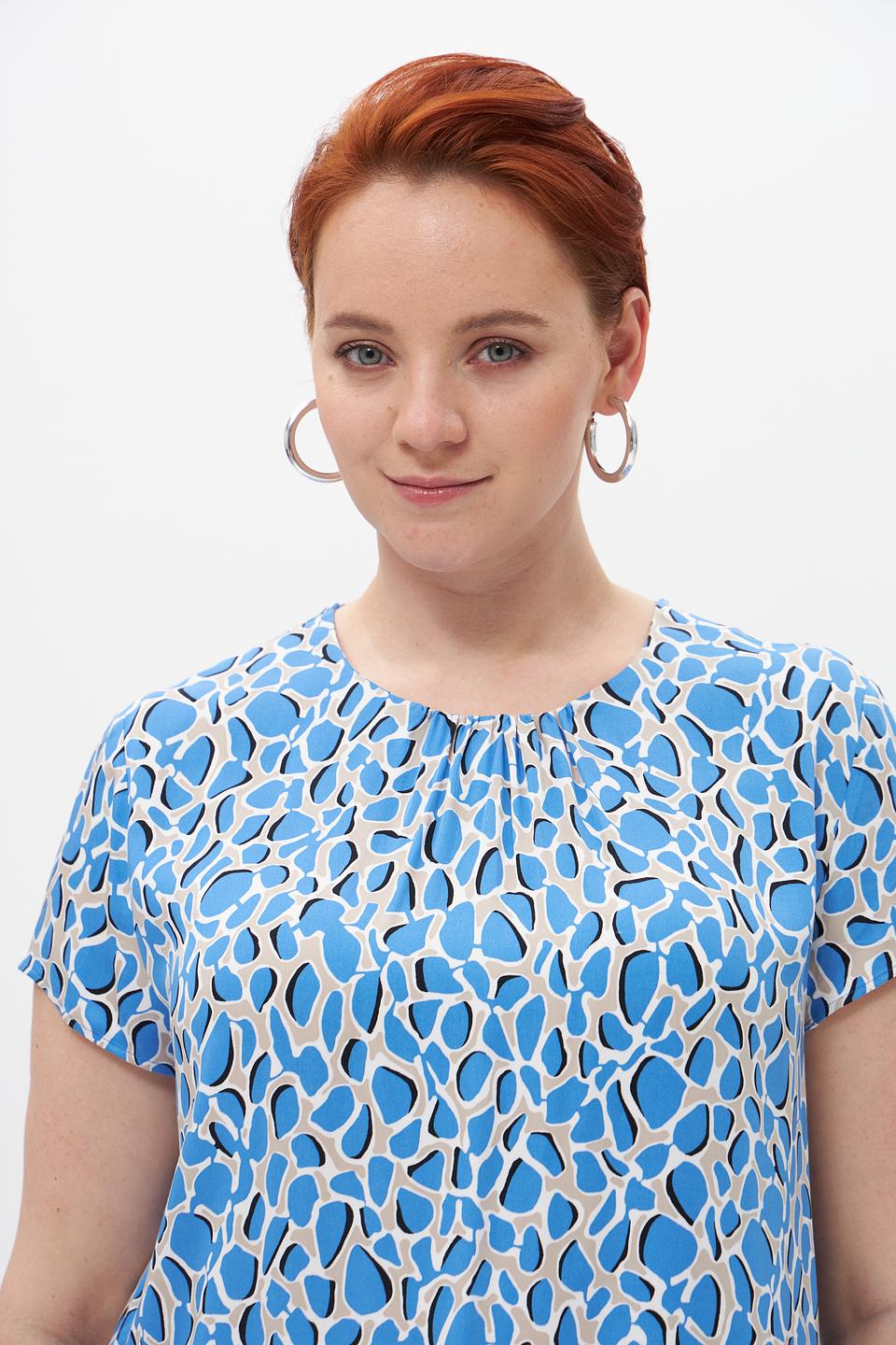 Блуза Taifun с принтом голубая