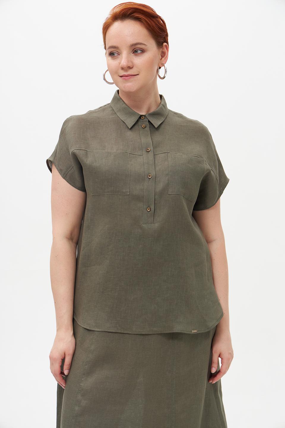 Блузка Cinque льняная хаки