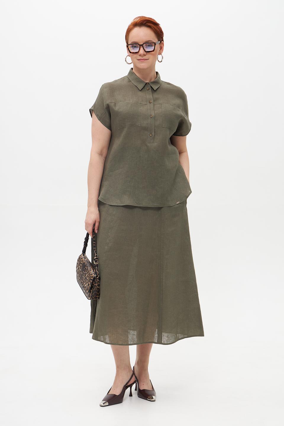 Блузка Cinque льняная хаки