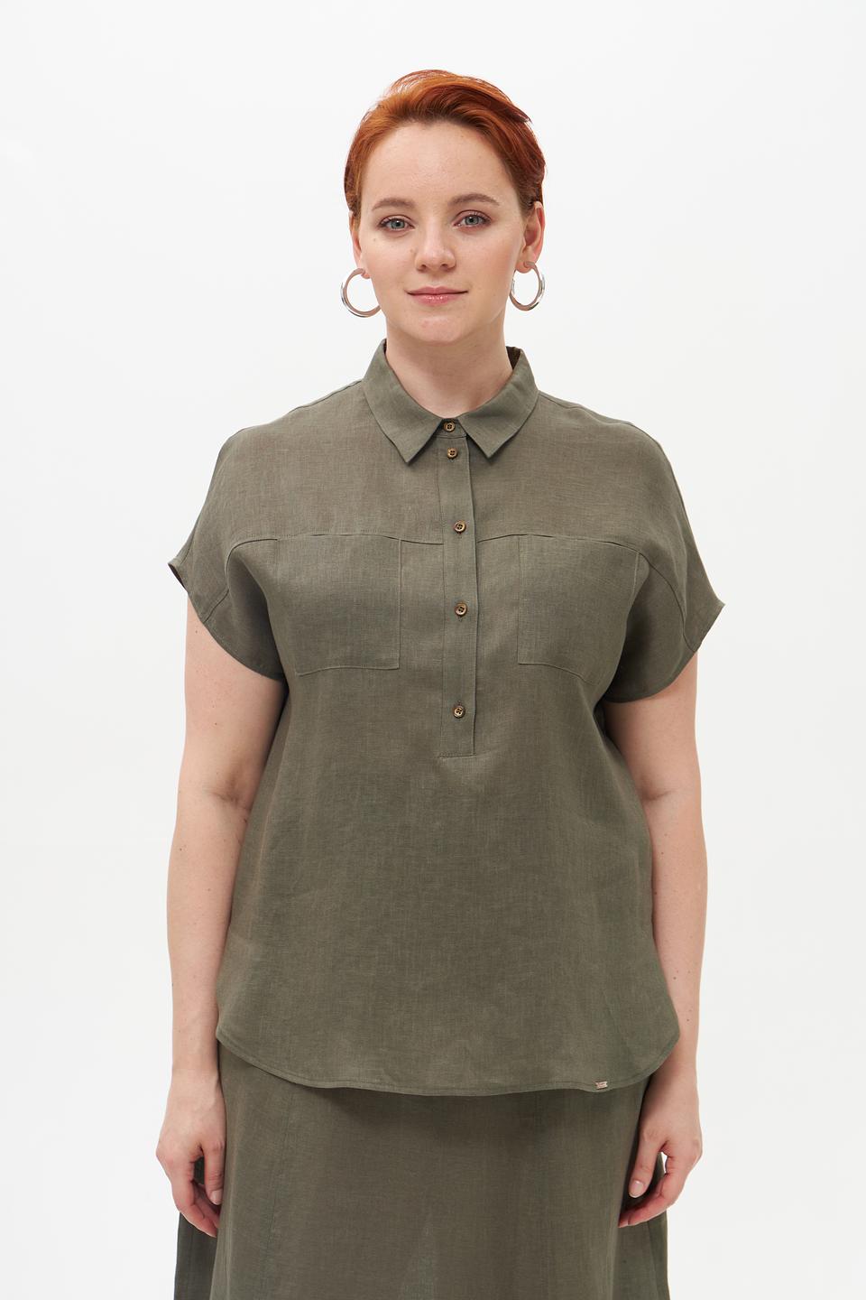 Блузка Cinque льняная хаки