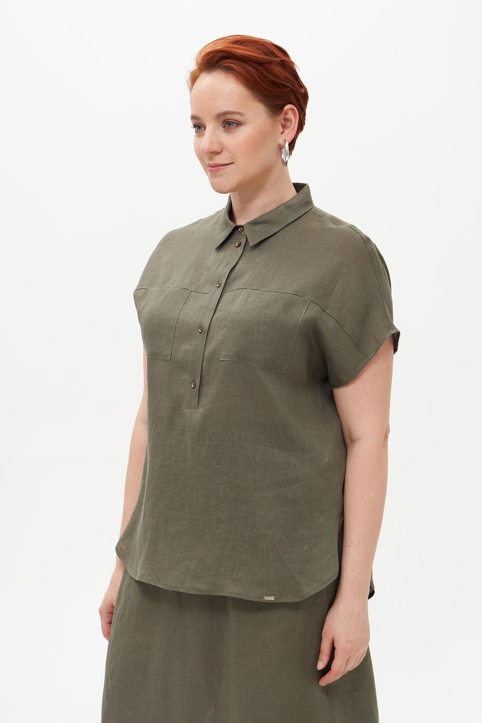Блузка Cinque льняная хаки