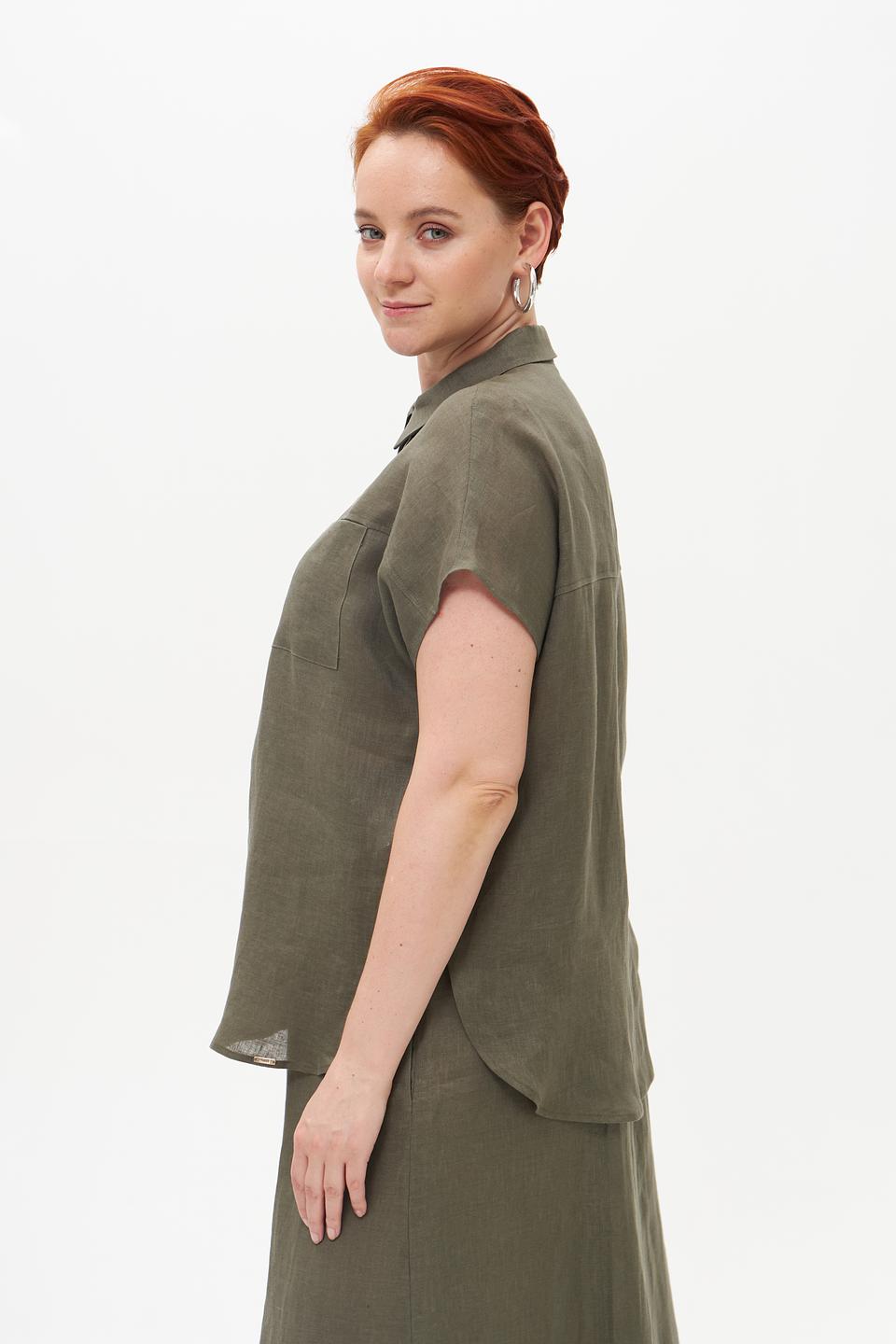 Блузка Cinque льняная хаки