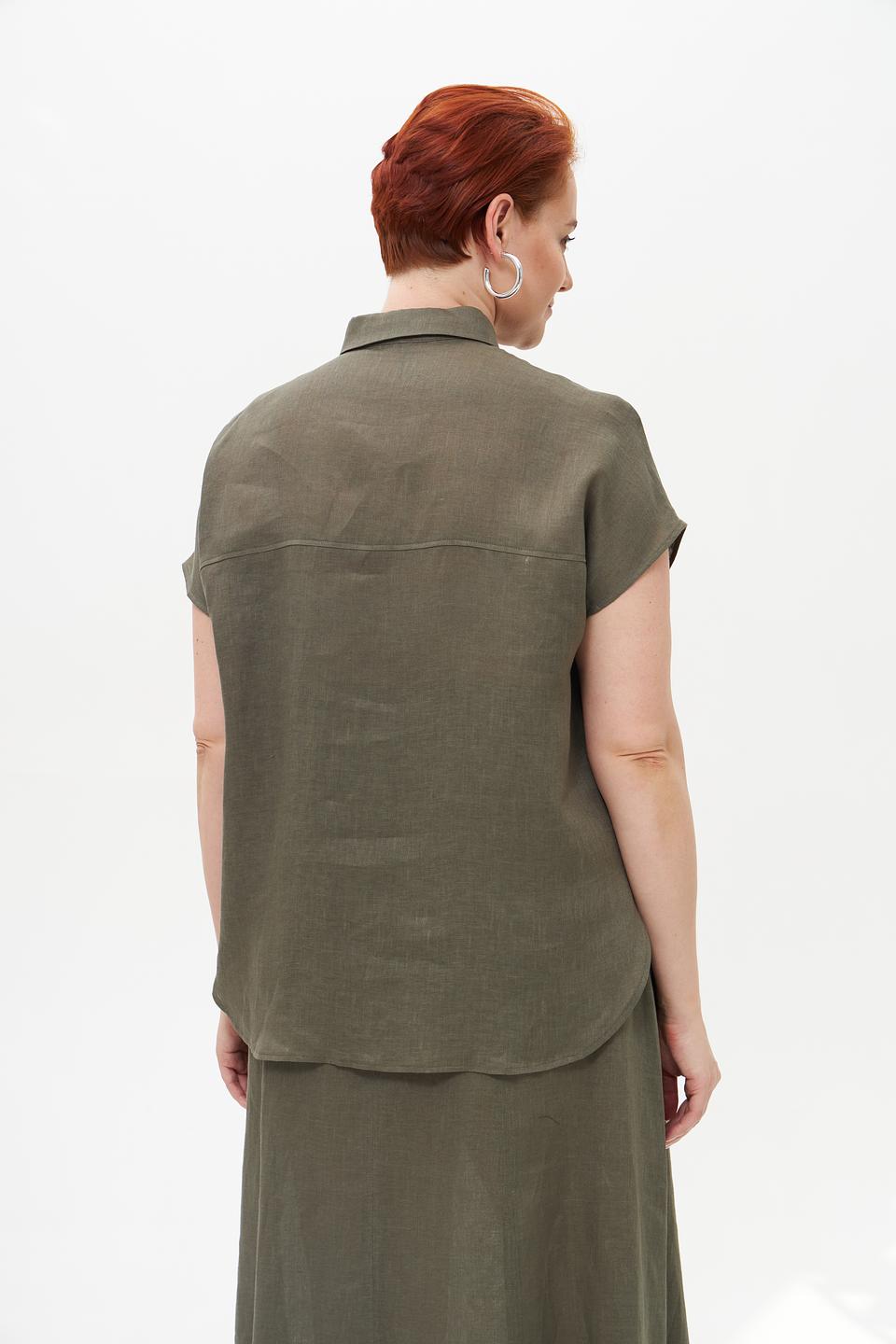 Блузка Cinque льняная хаки