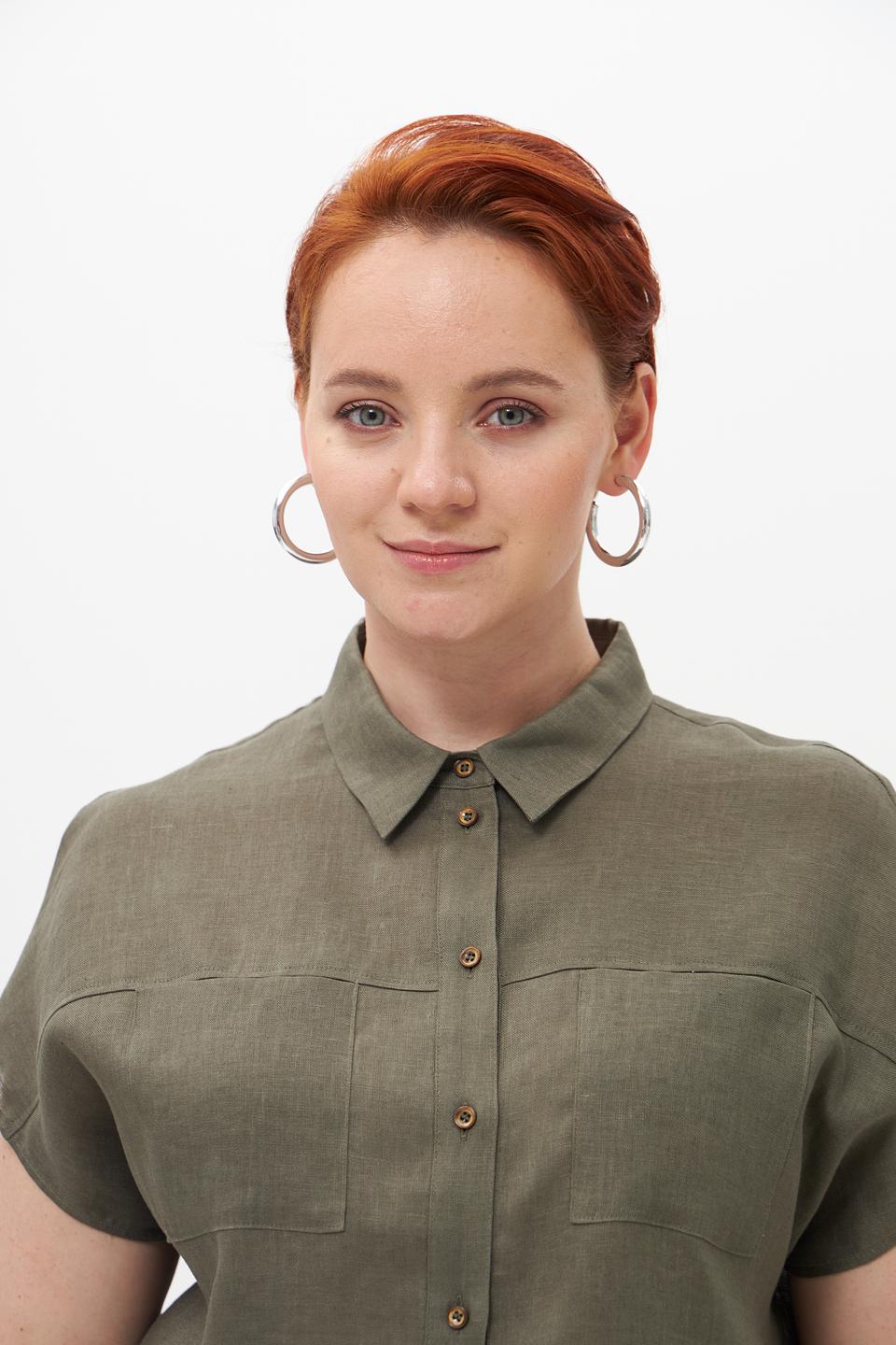 Блузка Cinque льняная хаки