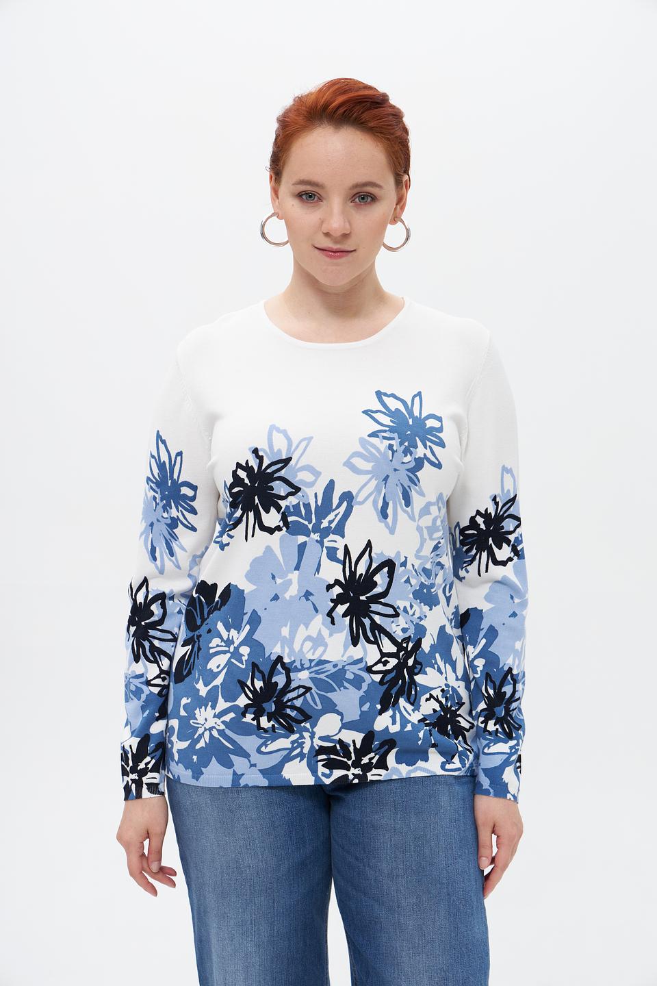 Пуловер Lebek с цветочным принтом