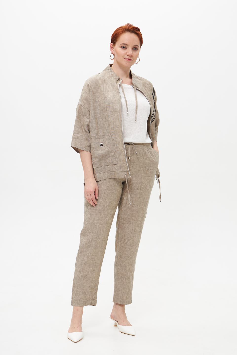 Брюки Doris Streich льняные бежевые