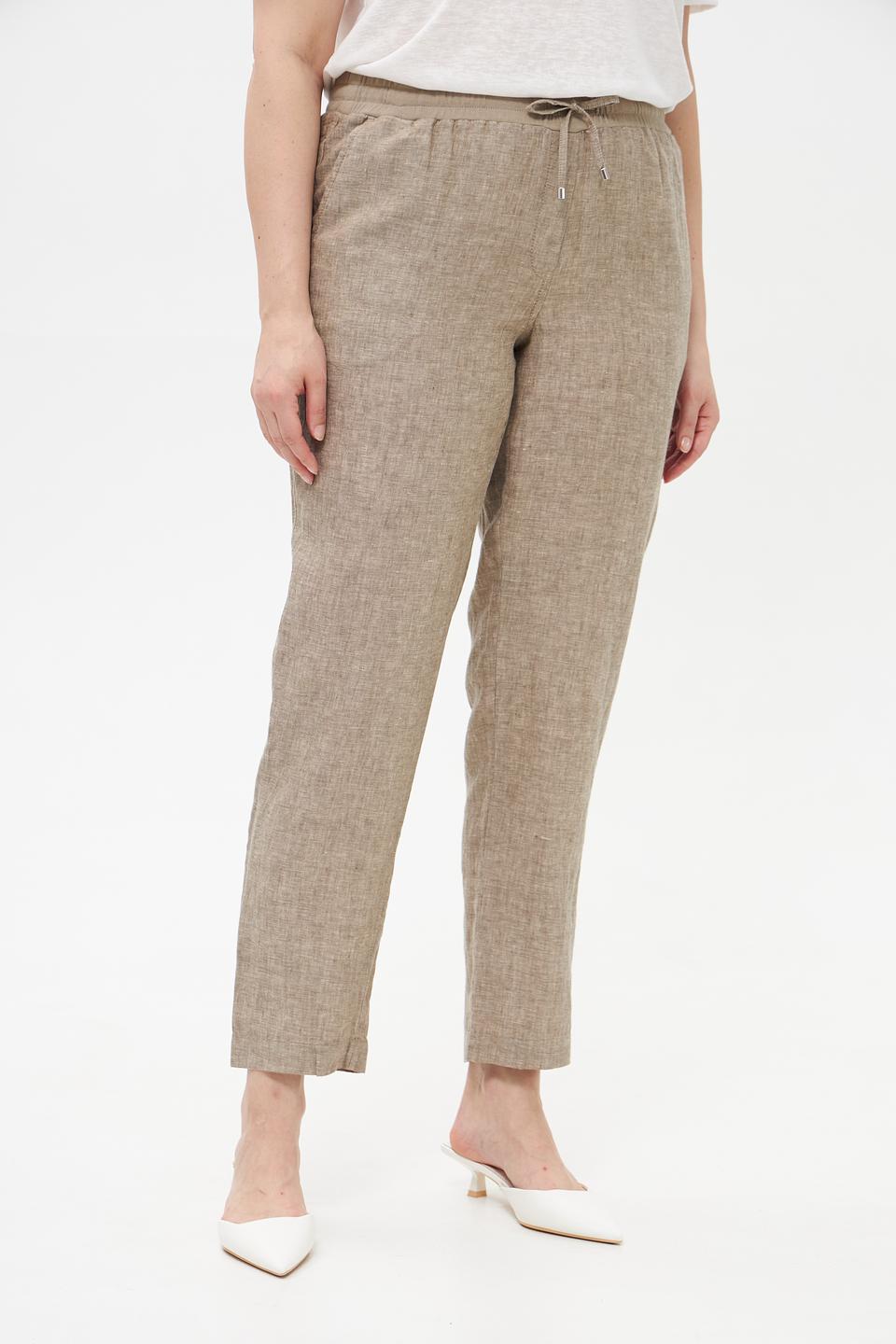 Брюки Doris Streich льняные бежевые