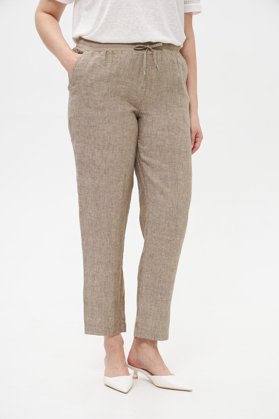 Брюки Doris Streich льняные бежевые
