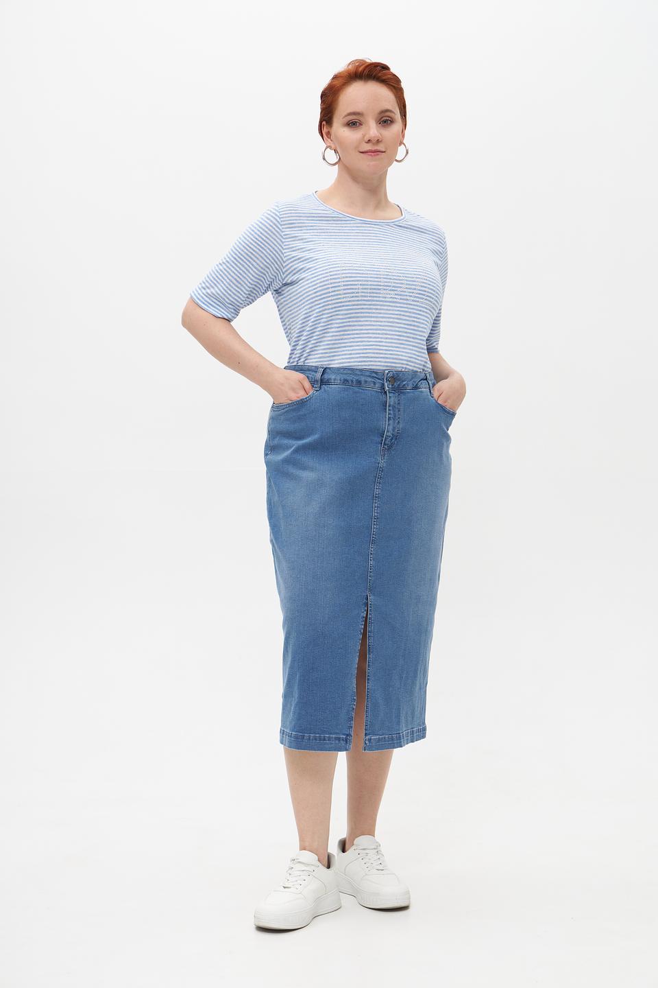 Юбка джинсовая Lebek с разрезом