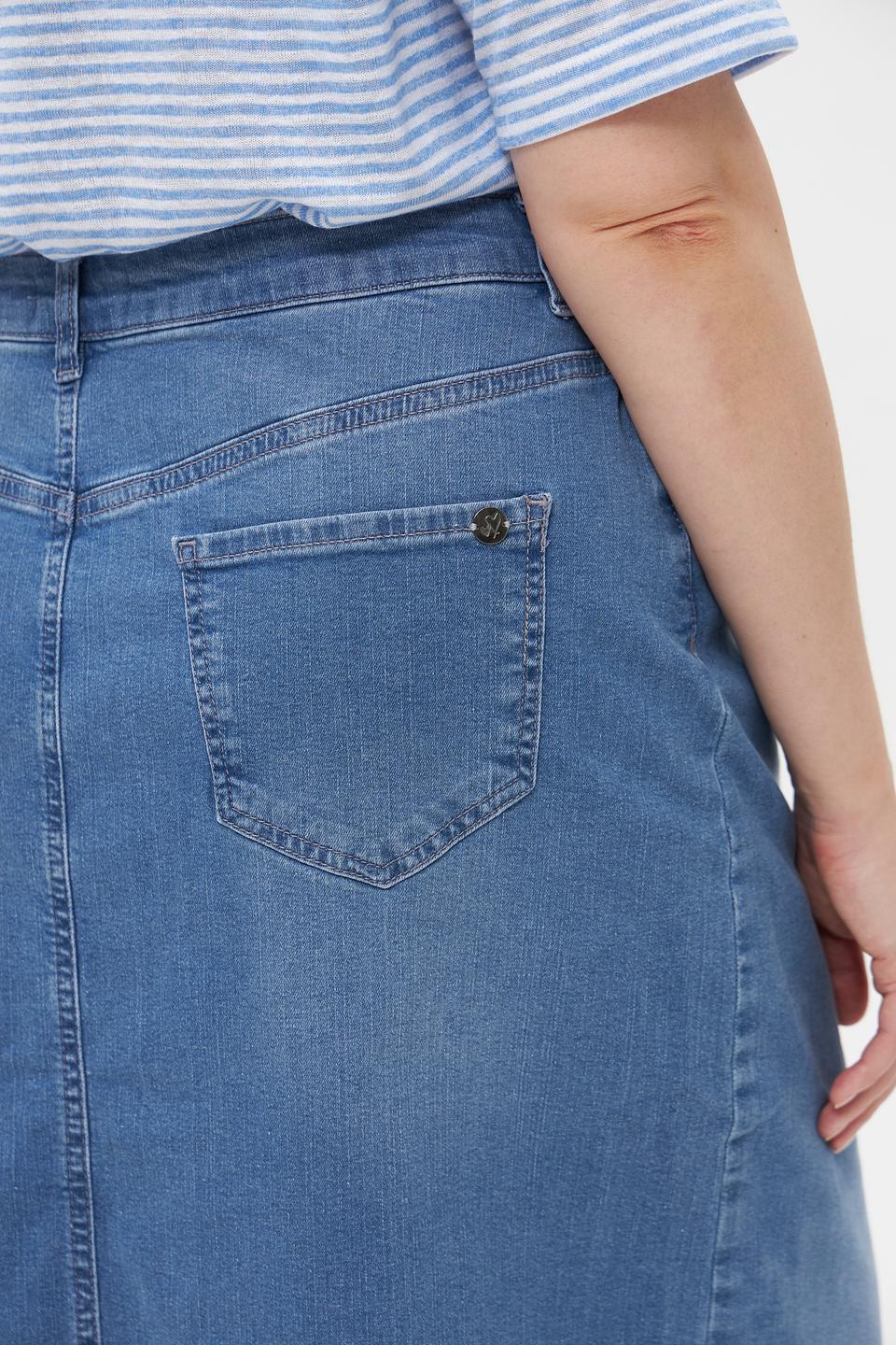 Юбка джинсовая Lebek с разрезом