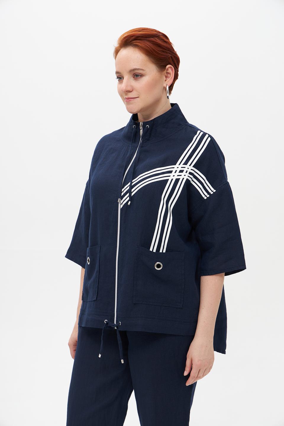 Жакет Doris Streich с полосками синий