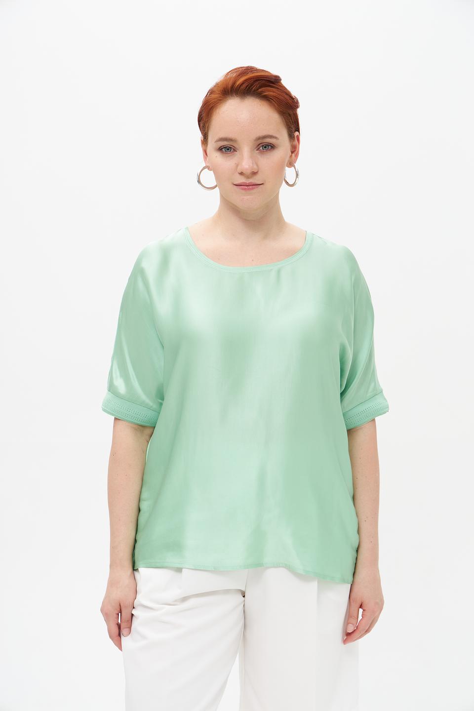 Блуза Lecomte мятная с рукавами 3/4