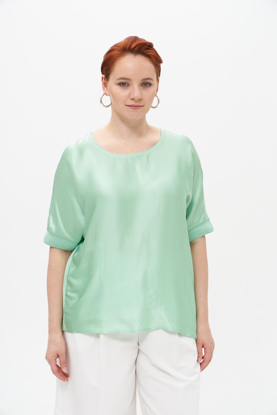 Блуза Lecomte мятная с рукавами 3/4