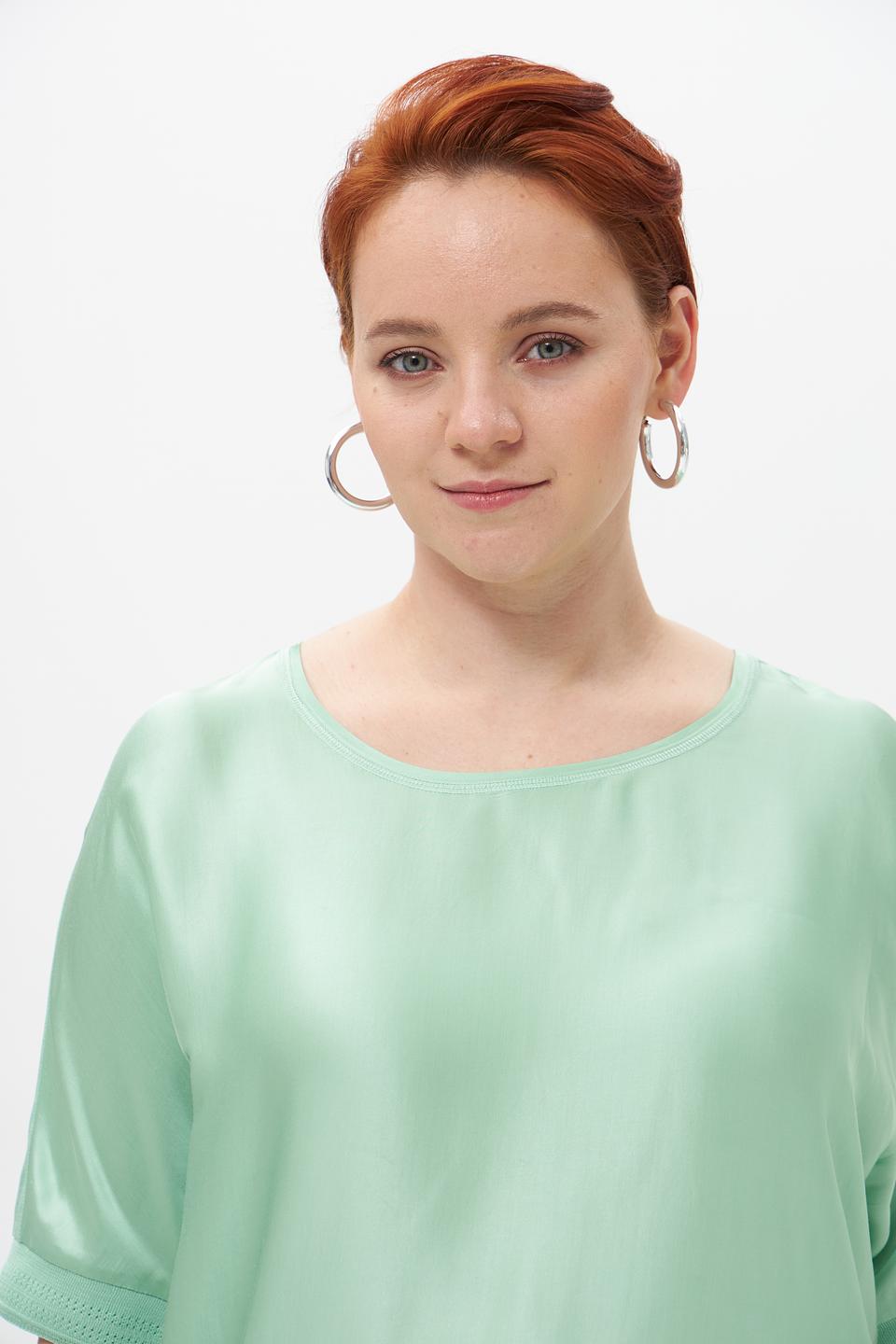 Блуза Lecomte мятная с рукавами 3/4