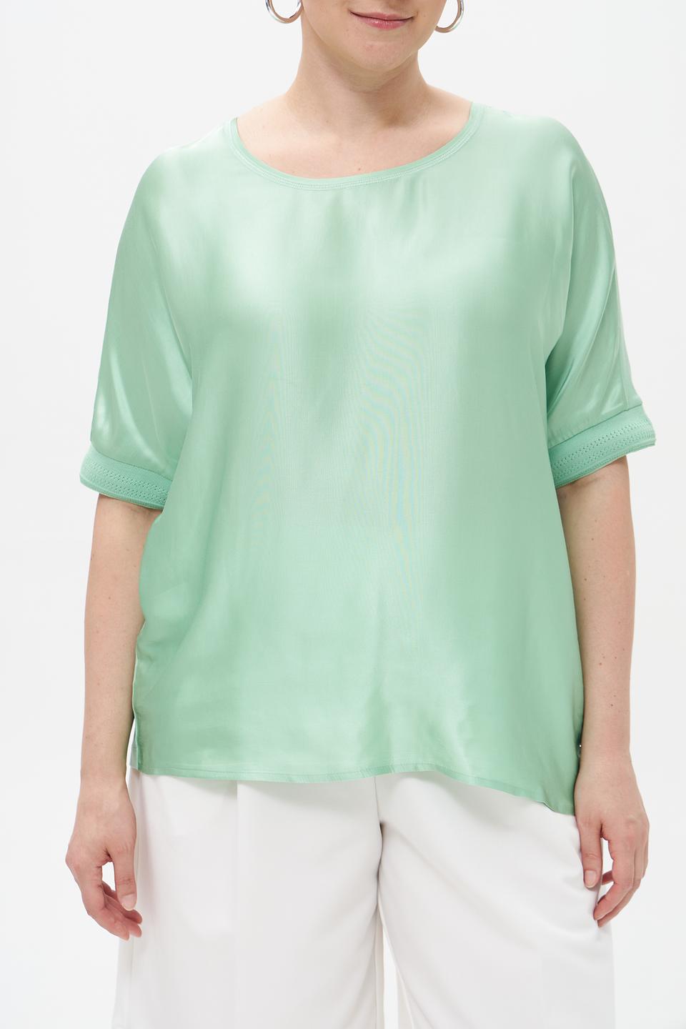 Блуза Lecomte мятная с рукавами 3/4