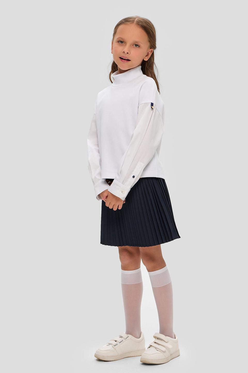 Джемпер Choupette белый с рукавами-рубашкой и декоративной деталью