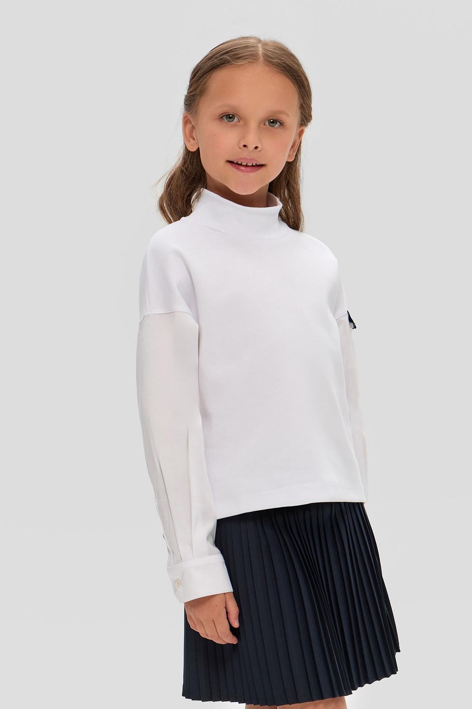 Белый джемпер Choupette для девочки с рукавами рубашкой