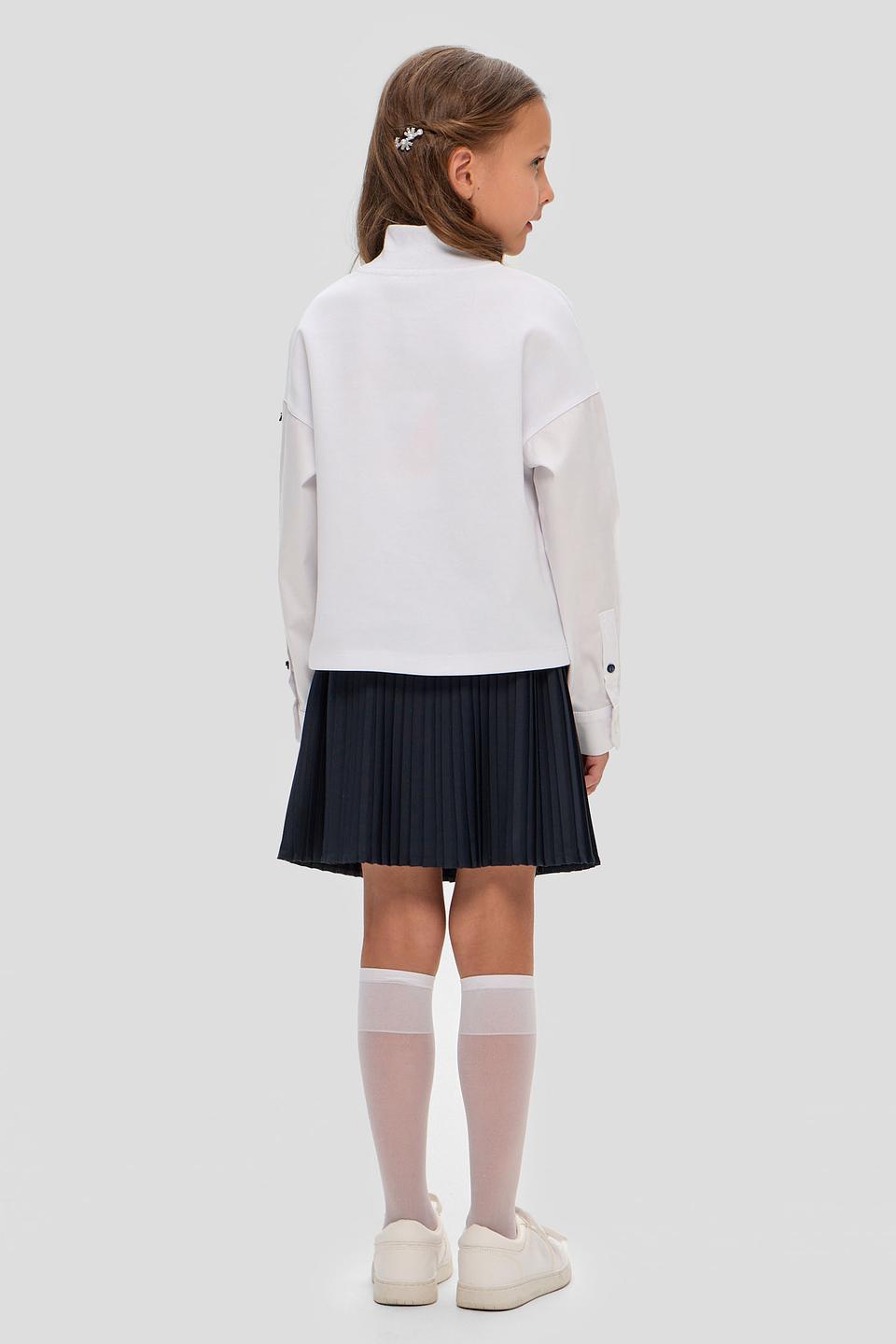 Белый джемпер Choupette для девочки с рукавами рубашкой