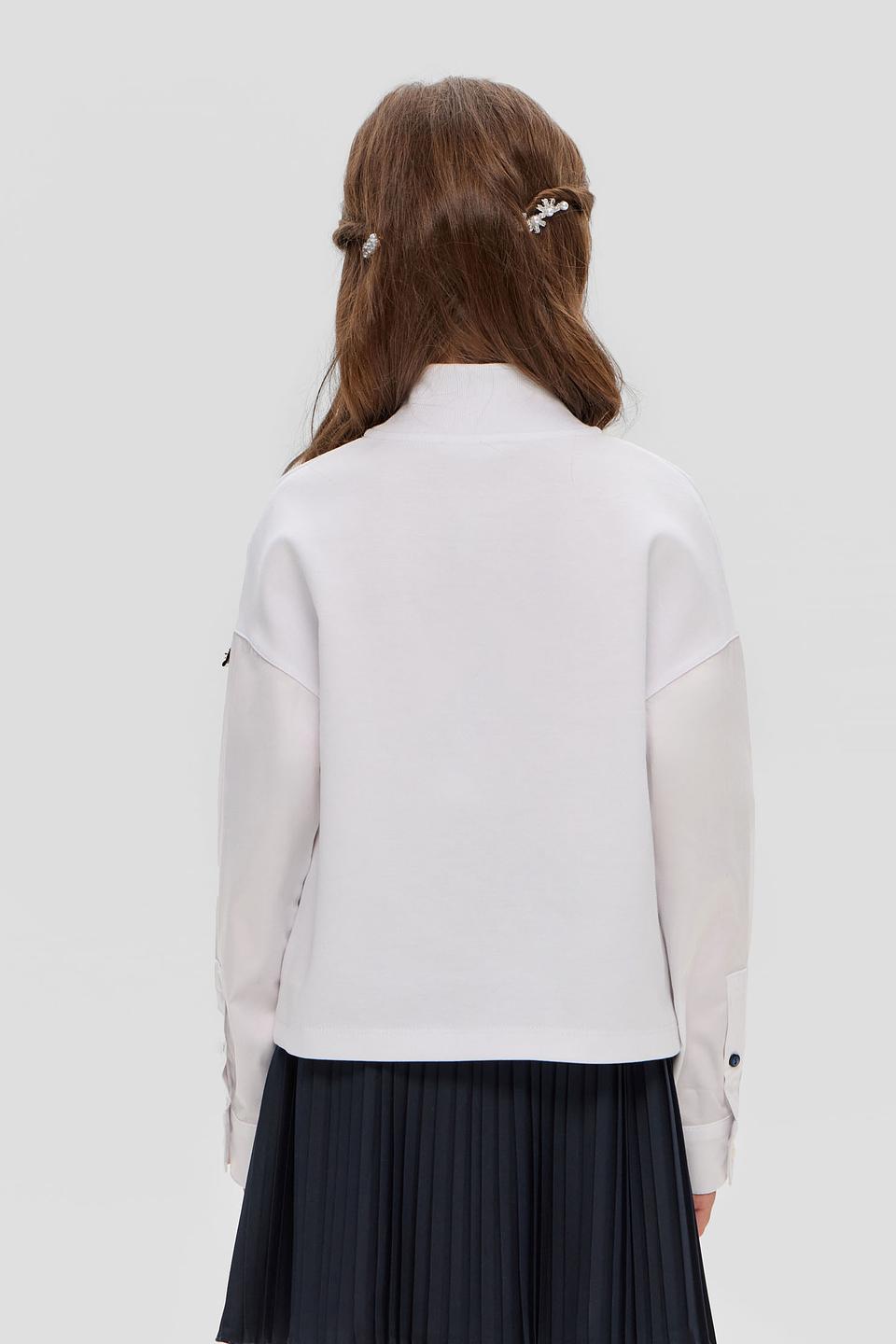 Белый джемпер Choupette для девочки с рукавами рубашкой